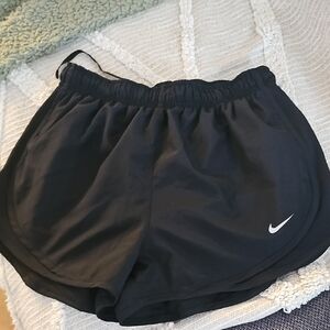 Nike Women's Black Athletic Running Shorts with Swoosh Logo